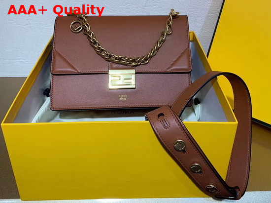 Fendi Kan U Small Bag Rust Red Calfskin Replica