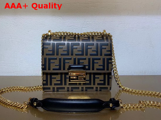 Fendi Kan U Small Bag in Calfskin with Contrasting Printed Embossed FF Pattern Replica