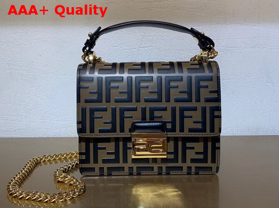 Fendi Kan U Small Bag in Calfskin with Contrasting Printed Embossed FF Pattern Replica