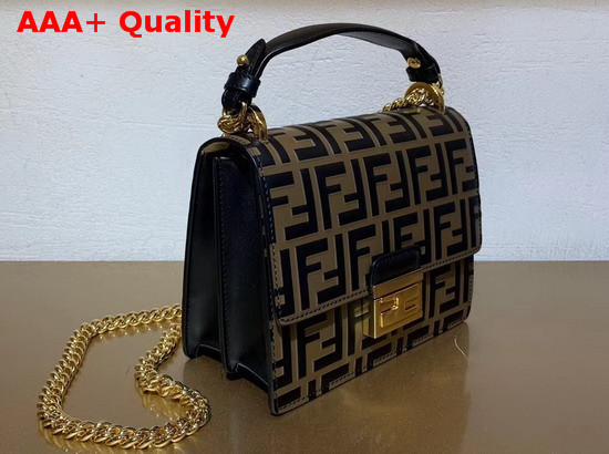 Fendi Kan U Small Bag in Calfskin with Contrasting Printed Embossed FF Pattern Replica