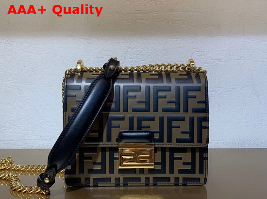 Fendi Kan U Small Bag in Calfskin with Contrasting Printed Embossed FF Pattern Replica