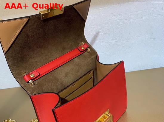 Fendi Kan U Small Bag in Red Calfskin Replica