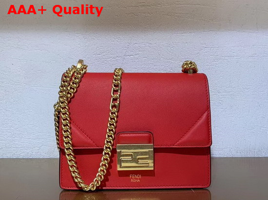 Fendi Kan U Small Bag in Red Calfskin Replica