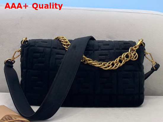 Fendi Large Baguette Bag in Black Velvet Replica