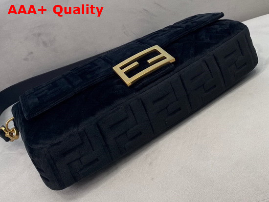 Fendi Large Baguette Bag in Black Velvet Replica