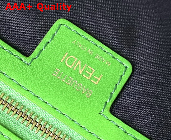 Fendi Large Baguette Bag in Green Soft Nappa Leather Replica