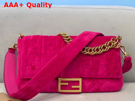 Fendi Large Baguette Bag in Rose Velvet Replica