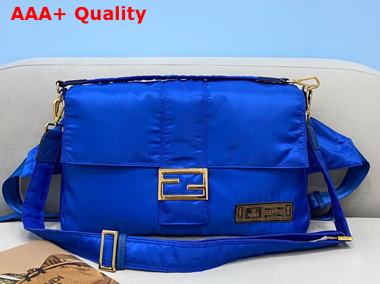 Fendi Large Baguette Messenger Bag in Bright Blue Nylon Replica