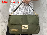 Fendi Large Baguette Messenger Bag in Green Nylon Replica