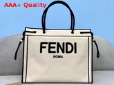 Fendi Large Fendi Roma Shopper Undyed Canvas Shopper Bag Replica