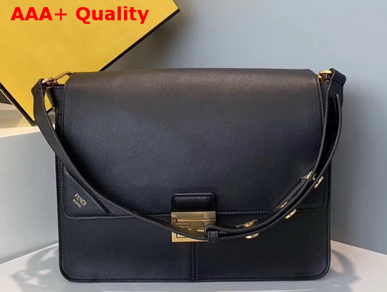 Fendi Large Kan U Bag in Black Calf Leather Replica