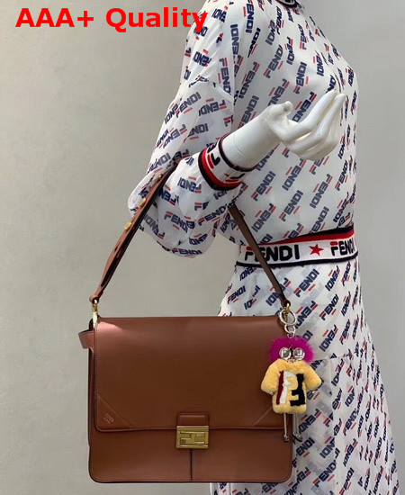 Fendi Large Kan U Bag in Rust Red Calf Leather Replica