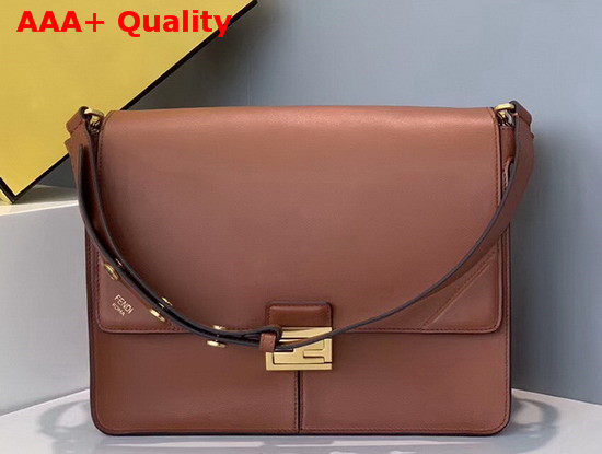 Fendi Large Kan U Bag in Rust Red Calf Leather Replica