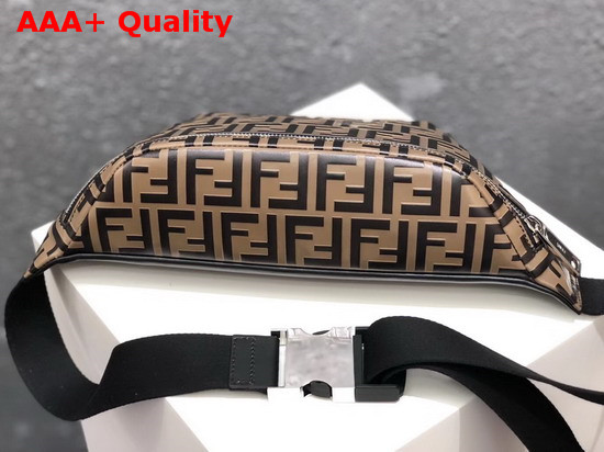 Fendi Leather Belt Bag with Raised Black FF Pattern Replica