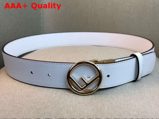 Fendi Leather Belt in White Calf Leather with Round Buckle Replica