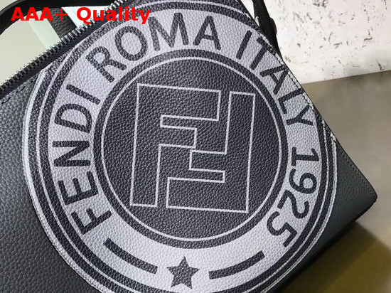 Fendi Lui Bag in Grey Roman Leather with Fendi Stamp Patch Replica