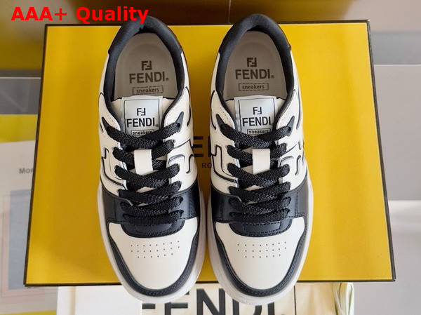 Fendi Match Black Leather Platform Low Tops Replica