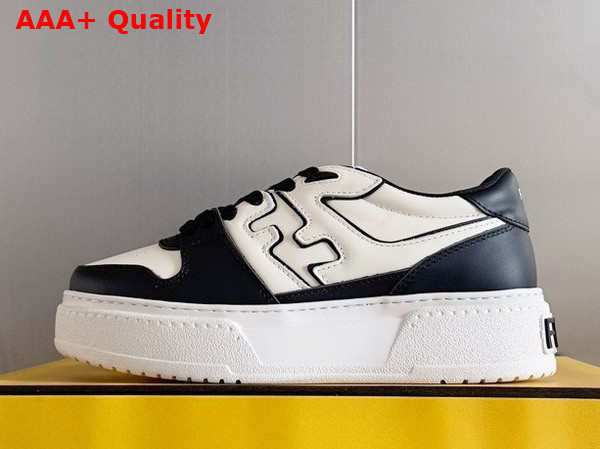 Fendi Match Black Leather Platform Low Tops Replica