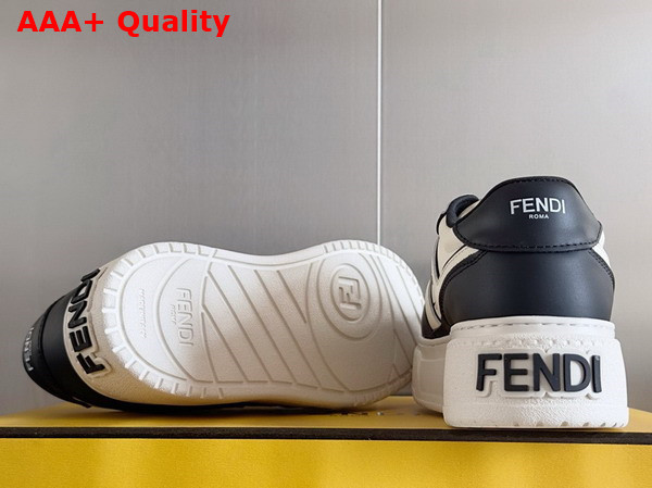 Fendi Match Black Leather Platform Low Tops Replica