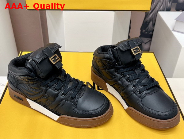 Fendi Match Black Nylon High Tops Replica