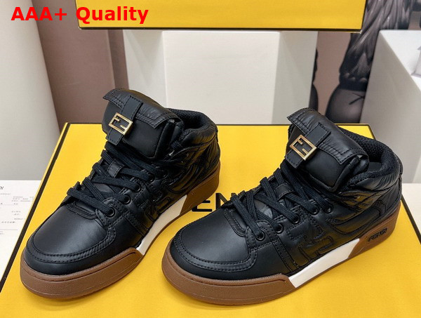 Fendi Match Black Nylon High Tops Replica