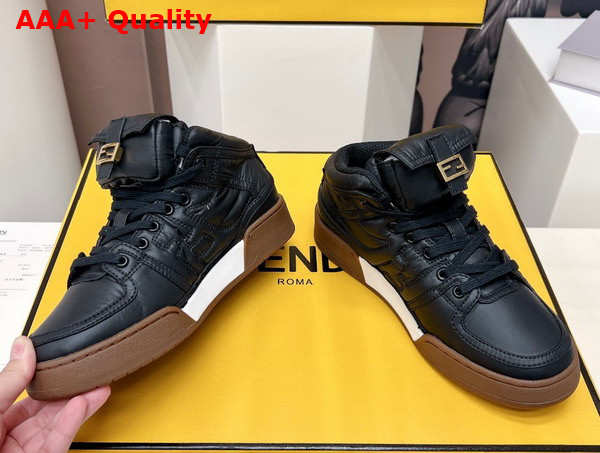 Fendi Match Black Nylon High Tops Replica