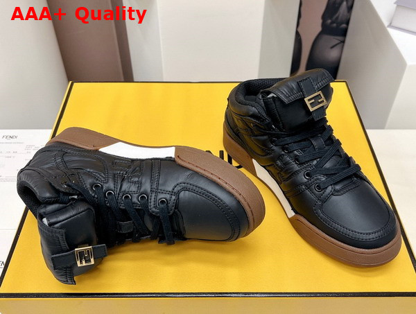 Fendi Match Black Nylon High Tops Replica