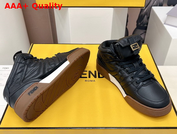 Fendi Match Black Nylon High Tops Replica