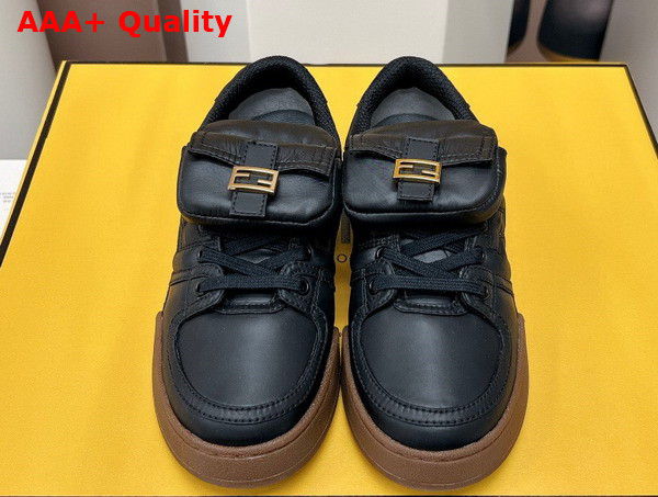 Fendi Match Black Nylon Low Tops Replica