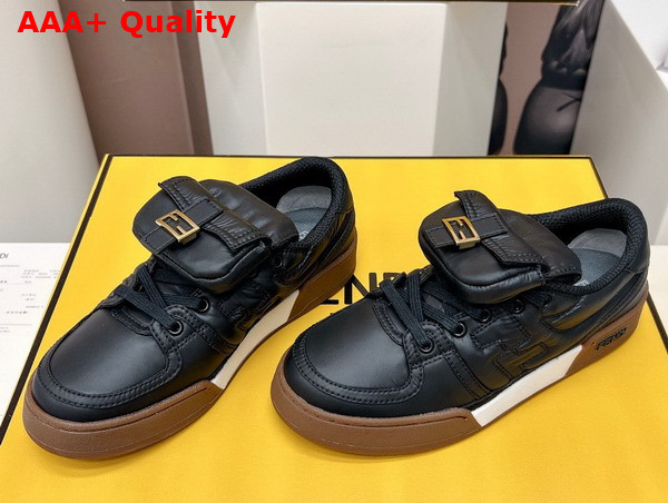 Fendi Match Black Nylon Low Tops Replica