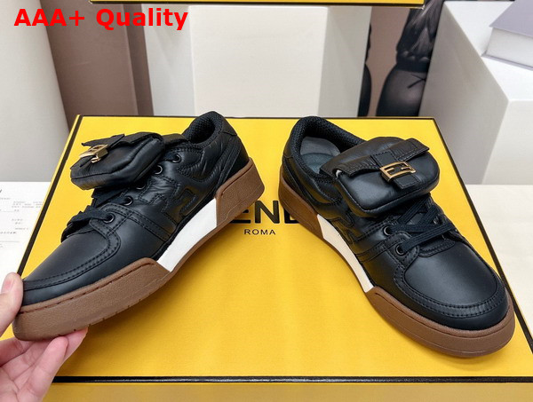 Fendi Match Black Nylon Low Tops Replica