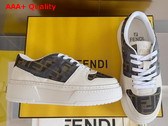 Fendi Match Canvas and White Suede Platform Low Tops Replica