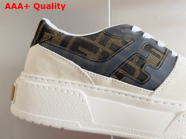 Fendi Match Canvas and White Suede Platform Low Tops Replica