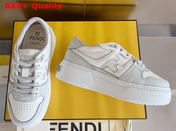 Fendi Match Gray Leather Platform Low Tops Replica