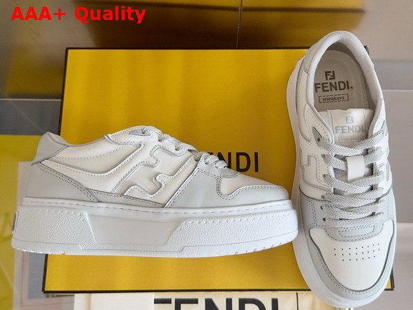 Fendi Match Gray Leather Platform Low Tops Replica