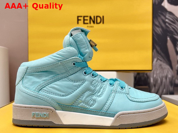 Fendi Match Light Blue Nylon High Tops Replica