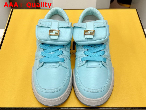 Fendi Match Light Blue Nylon Low Tops Replica