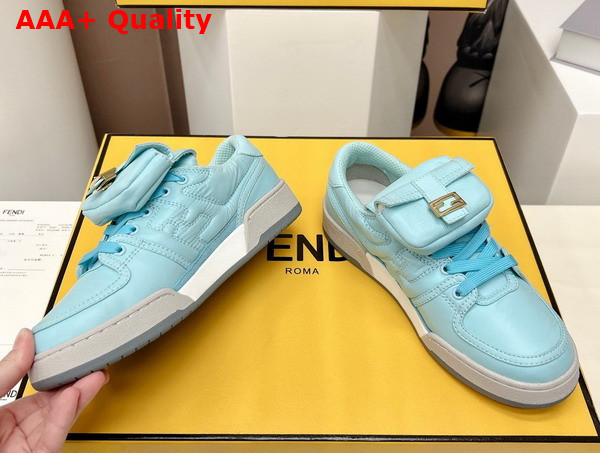 Fendi Match Light Blue Nylon Low Tops Replica