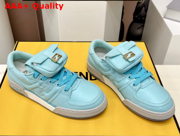 Fendi Match Light Blue Nylon Low Tops Replica