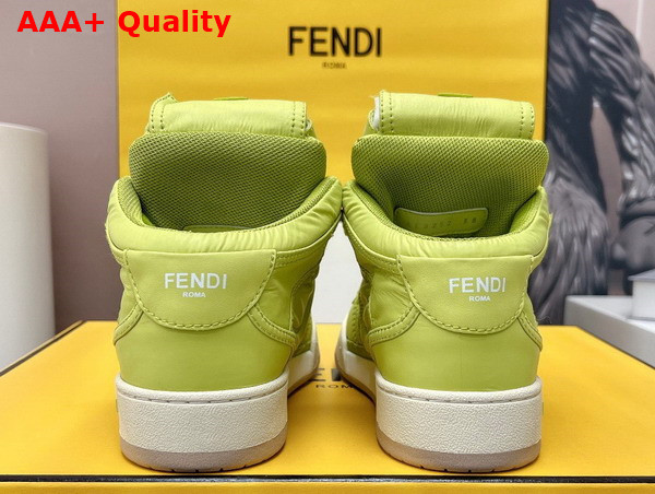 Fendi Match Neon Yellow Nylon High Tops Replica