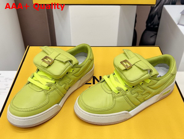 Fendi Match Neon Yellow Nylon Low Tops Replica