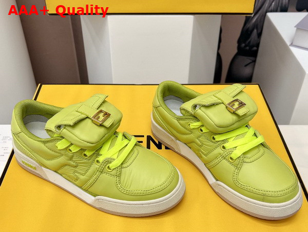 Fendi Match Neon Yellow Nylon Low Tops Replica