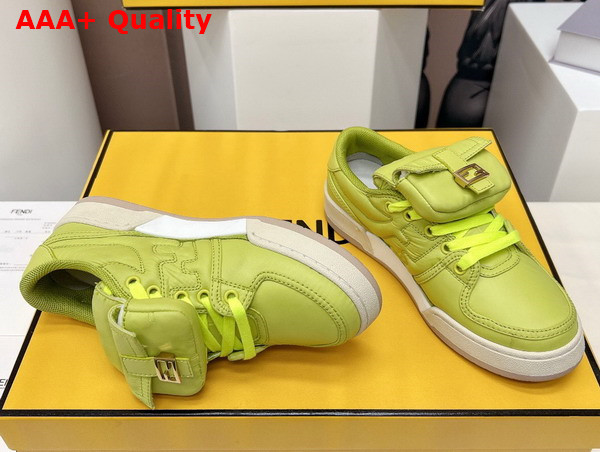 Fendi Match Neon Yellow Nylon Low Tops Replica