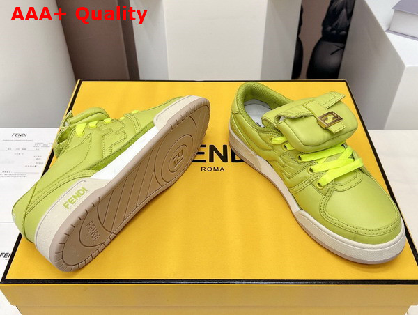 Fendi Match Neon Yellow Nylon Low Tops Replica