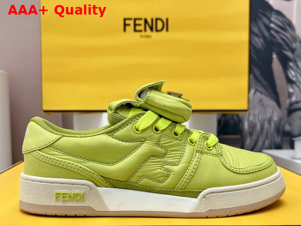 Fendi Match Neon Yellow Nylon Low Tops Replica