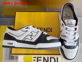 Fendi Match Sneakers in Black and White Leather Replica