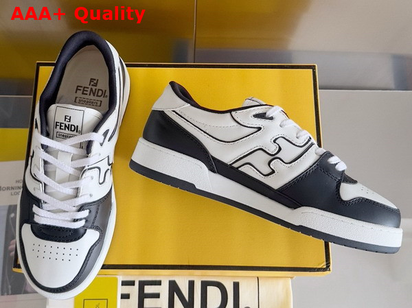 Fendi Match Sneakers in Black and White Leather Replica