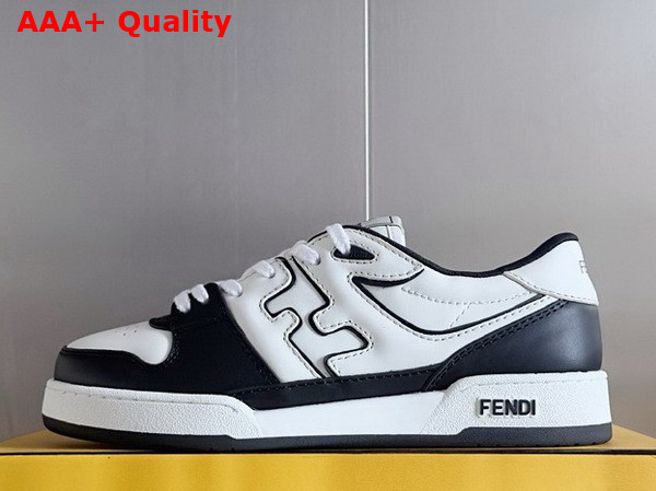 Fendi Match Sneakers in Black and White Leather Replica