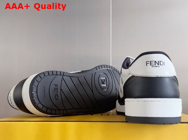 Fendi Match Sneakers in Black and White Leather Replica