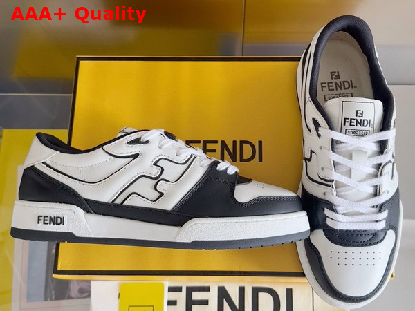 Fendi Match Sneakers in Black and White Leather Replica